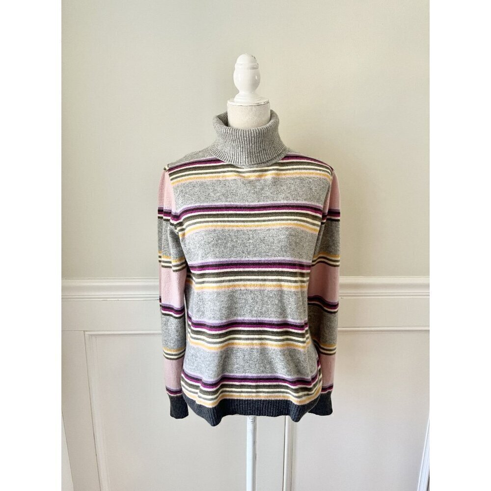 Max Mara Weekend 100% Cashmere Striped Turtleneck Sweater XL
